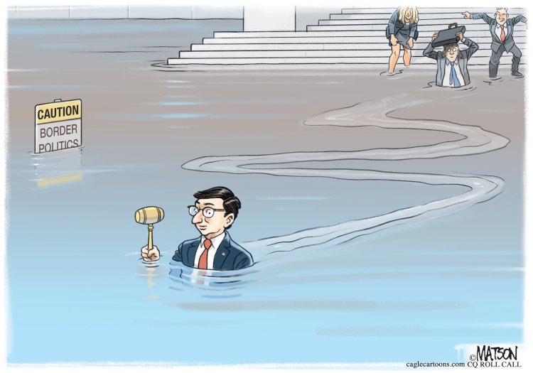 SPEAKER JOHNSON WADES ACROSS BORDER POLITICS